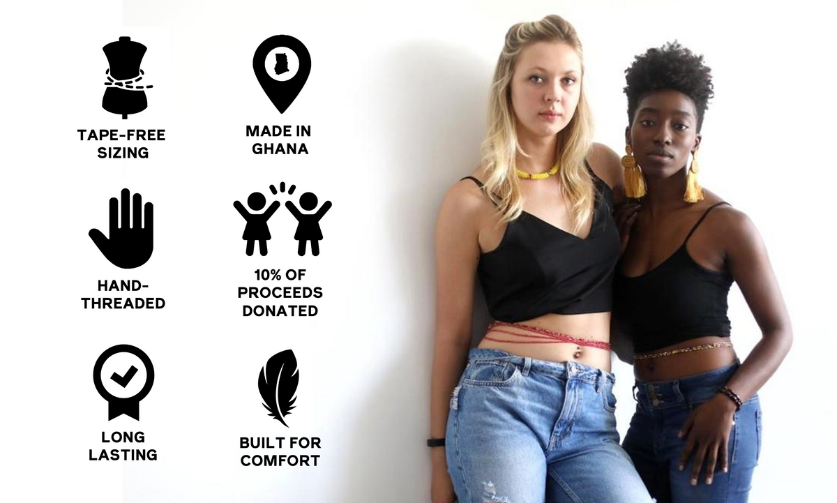 TOFFIE African Waist Beads Made in Ghana Black Woman Owned Runned The Toffie Shop